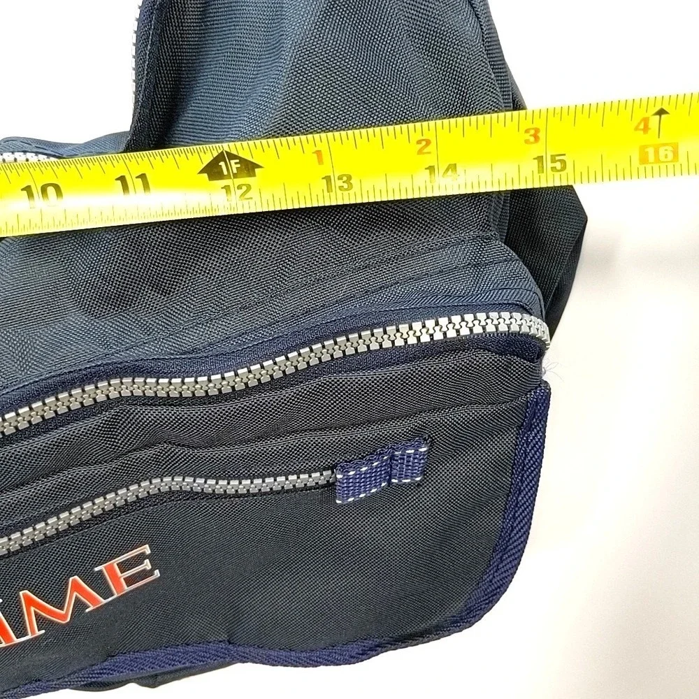 VTG 90s TIME Magazine Promo Messenger Bag Shoulder Tote Blue Nylon Travel Gym